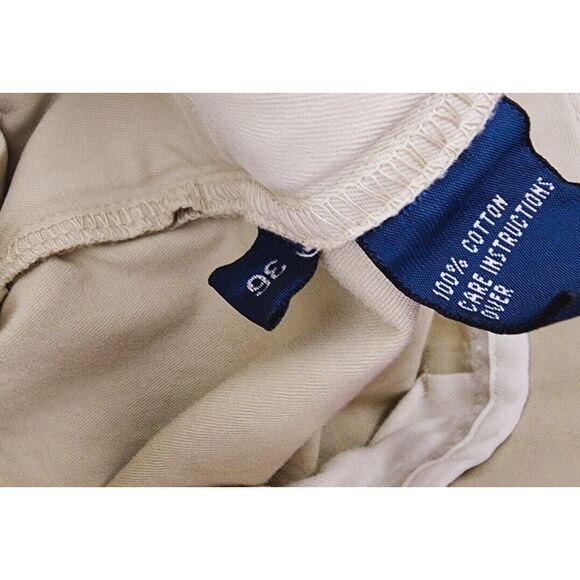 Vintage Polo Ralph Lauren Tyler Shorts Mens 36 Chino Pleated Beige - Picture 5 of 5